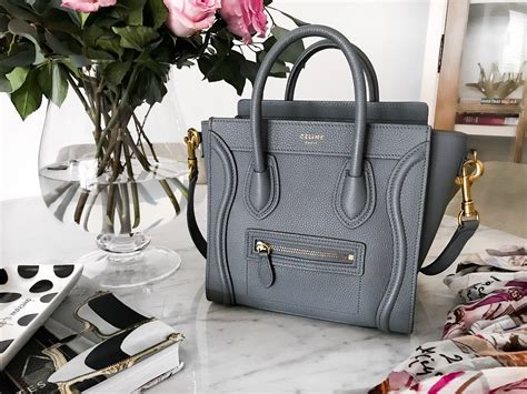 celine bag mini luggage size|celine nano luggage shoulder bag.